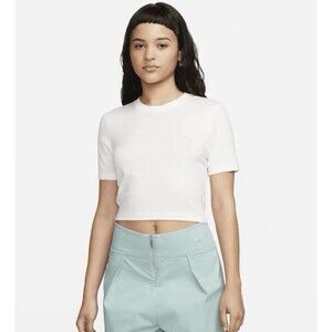 Nike Essential Crop T-Shirt White Size XL FQ6225-133
